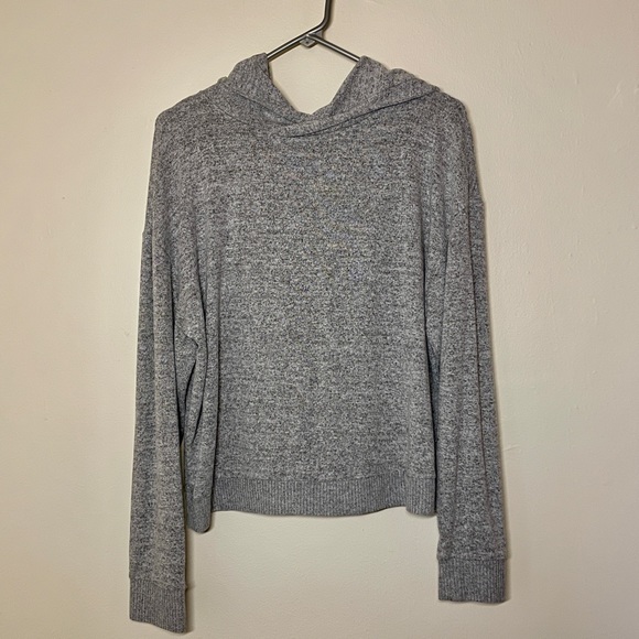🔥 GAP | Oversized Heather Gray Soft Knit Lounge Hoodie Extra Small - Picture 1 of 5